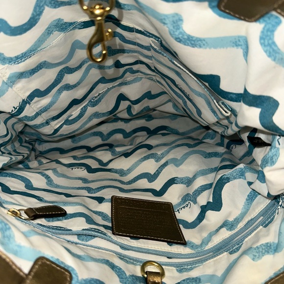 Coach Limited Edition Audrey Canvas Leigh Embellished Gold Starfish Tote 17024 - Picture 9 of 10